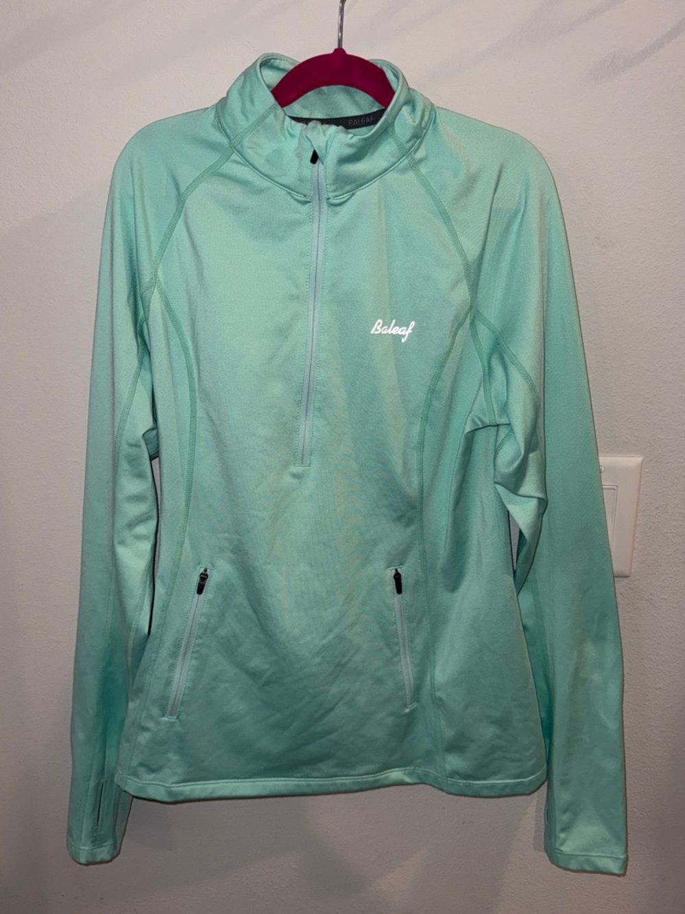 Baleaf Mint Green Half-Zip Pullover Hoodie